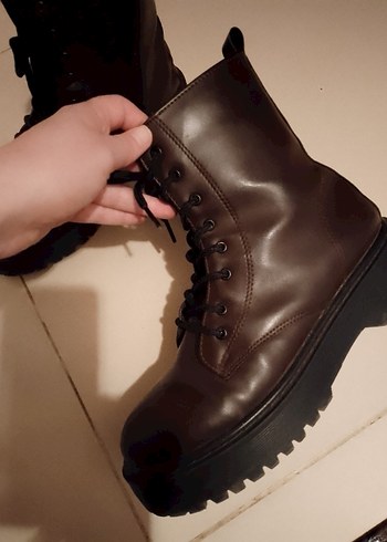 acı Kahverengi Deri de Kadın Botu - Görsel 5