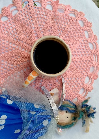Pastel Pembe el işi bardak altlığı