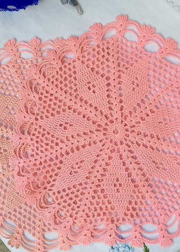  Pastel Pembe el işi bardak altlığı
