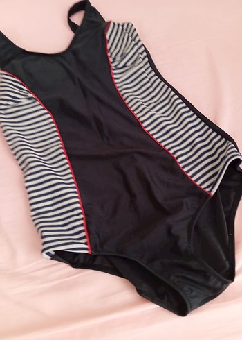 Kadın Siyah Çizgili Spor Mayo Fermuarlı - Görsel 2