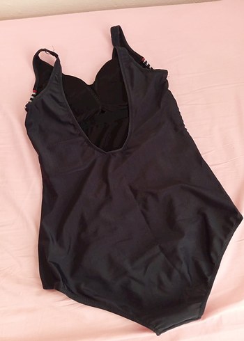 Kadın Siyah Çizgili Spor Mayo Fermuarlı - Görsel 3