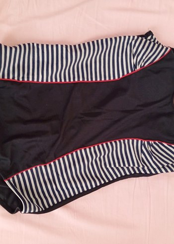 Kadın Siyah Çizgili Spor Mayo Fermuarlı - Görsel 4