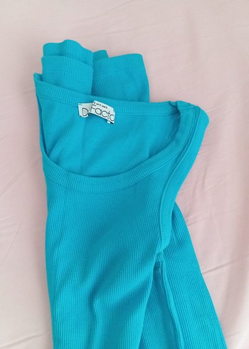 Turkuaz Kadın Yüksek Yakalı elbise - Görsel 2