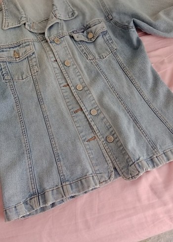 Düğmeli Kadın Bej Kot Ceket - Görsel 2