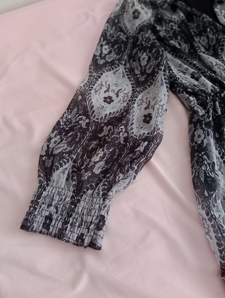 Bohem Gri Yılan Desenli Uzun Elbise - Görsel 3