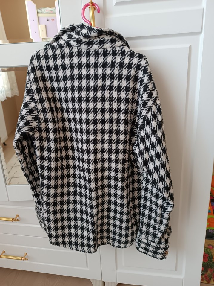 Düğmeli Gri Kadın Midi Gömlek - Görsel 3