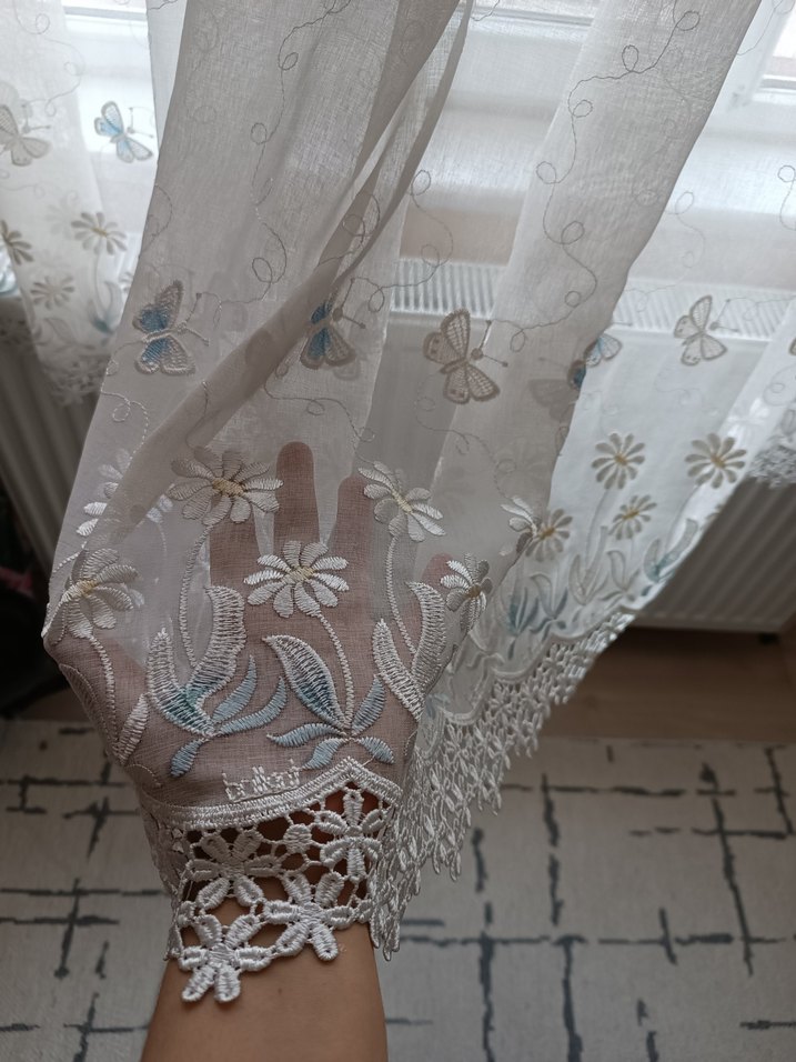 İşlemeli Beyaz Perde - Görsel 5