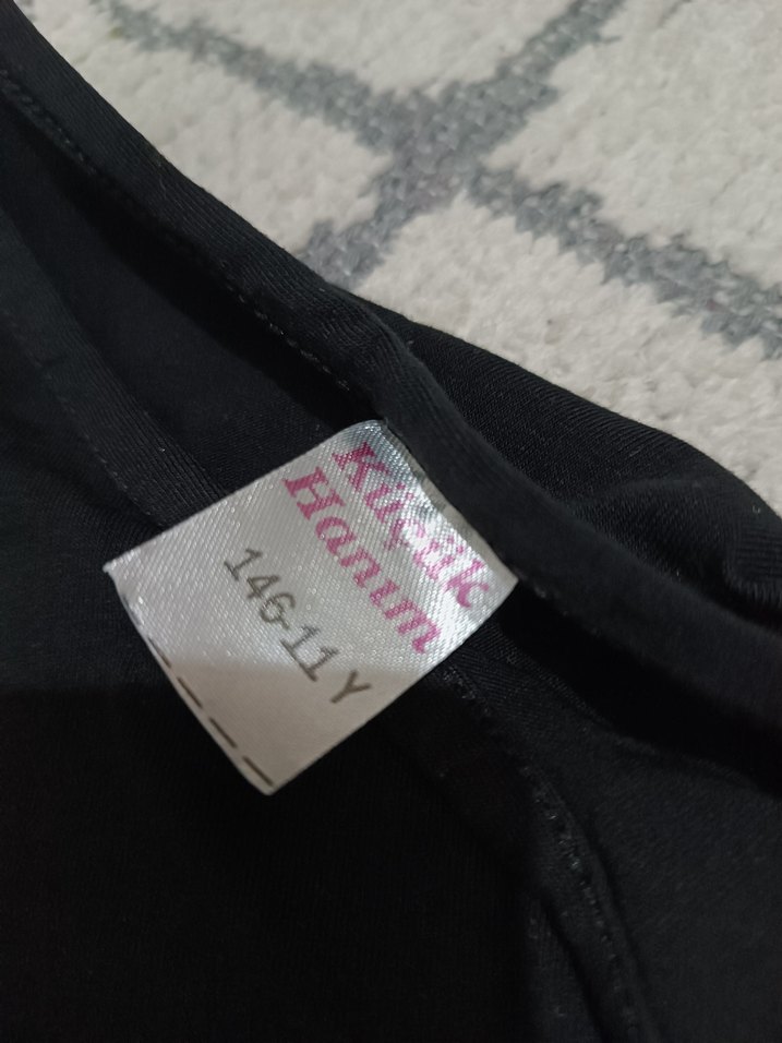 Dantel Kollu Siyah kız çocuk badi - Görsel 4