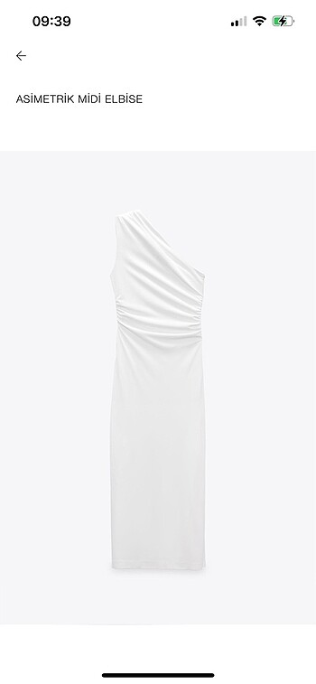 ZARA asimetrik tek omuz midi elbise