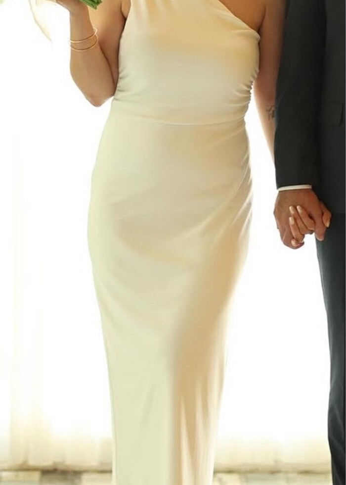 ZARA asimetrik tek omuz midi elbise - Görsel 2