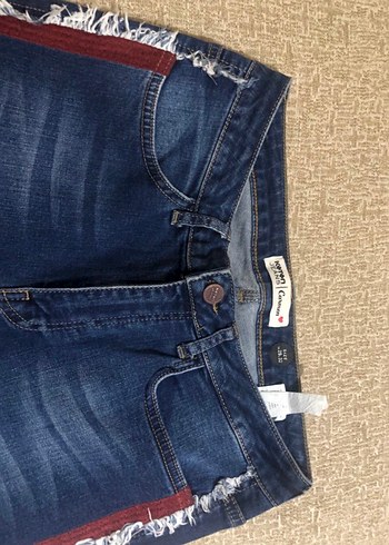 Şeritli Lacivert Kadın Kot Pantolon - Görsel 4