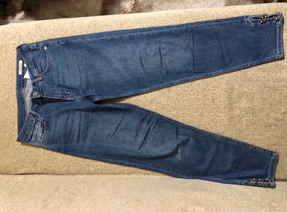 Zincir Detaylı Mavi Kadın Jean Pantolon - Görsel 3