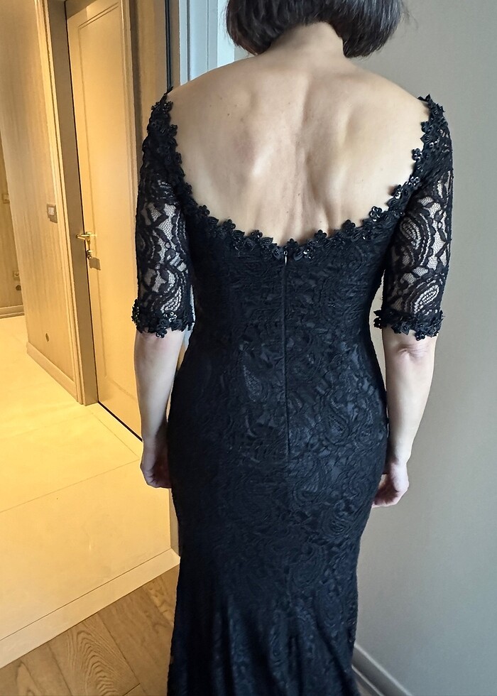 Siyah dantel abiye 38 beden - Görsel 2