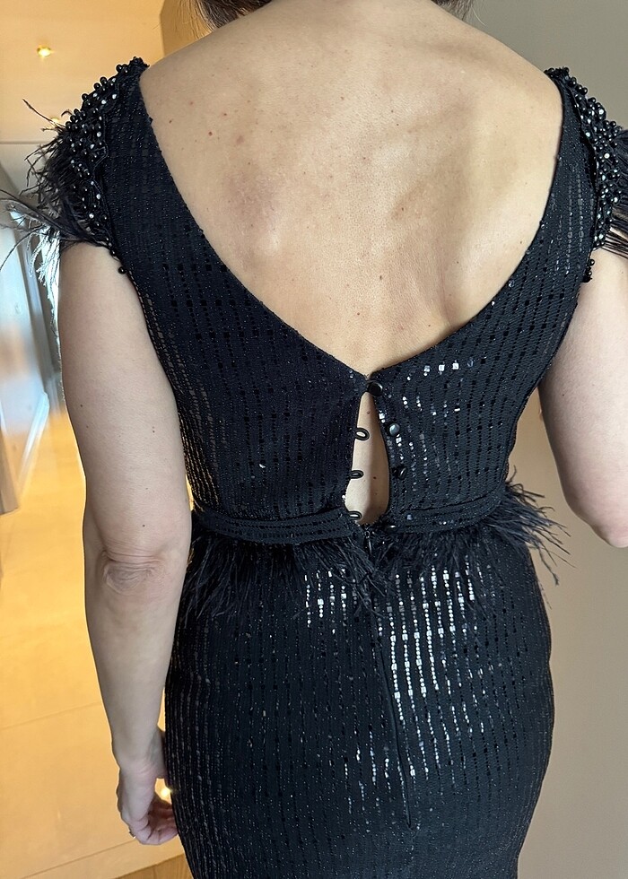 Siyah abiye 38 beden - Görsel 4