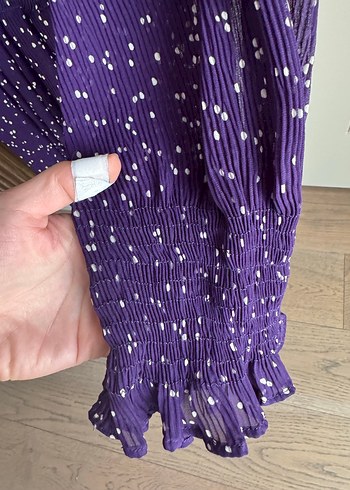 Zara etiketi üstünde mor şortu elbise - Görsel 6