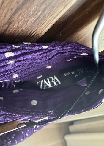 Zara etiketi üstünde mor şortu elbise - Görsel 2