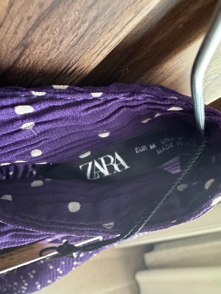 Zara etiketi üstünde mor şortu elbise - Görsel 2