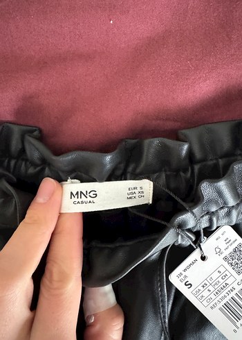 Mango etiketi üzerinde suni deri şort - Görsel 2