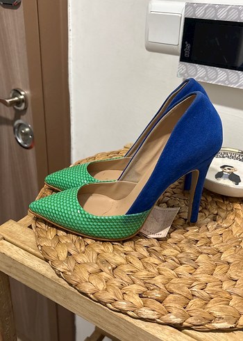 Kadın Çok Renkli Yılan Desenli Stiletto - Görsel 2