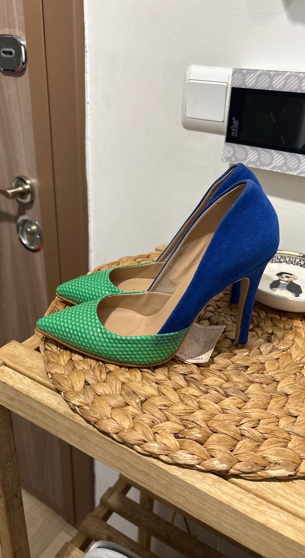 Kadın Çok Renkli Yılan Desenli Stiletto - Görsel 2