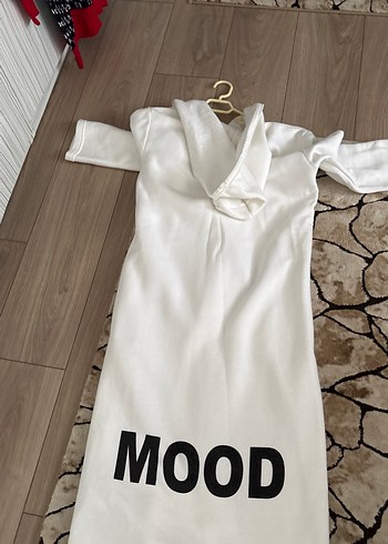 Beyaz Uzun Kollu Kadın Street Wear Elbise - Görsel 4