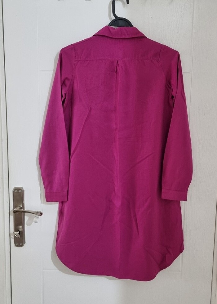 Fuşya uzun gömlek - Görsel 4