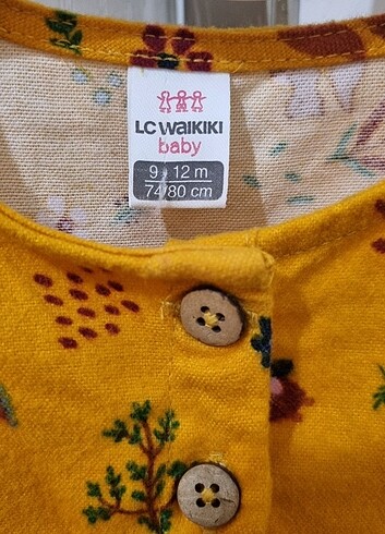 9-12 Ay Beden turuncu Renk LCW baby Kız Bebek Elbise