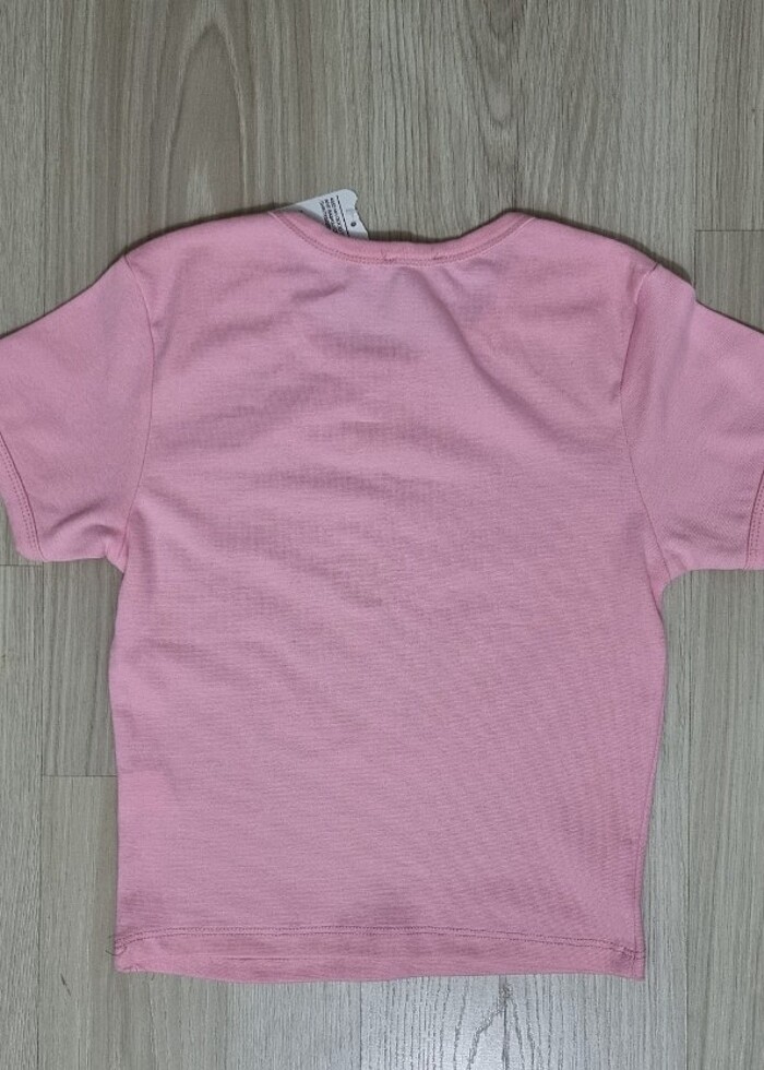 Pembe Crop Çiçekli T-shirt  - Görsel 2