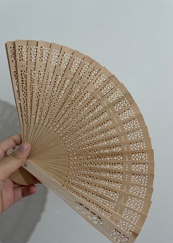 Desenli Ahşap Yelpaze - Görsel 2