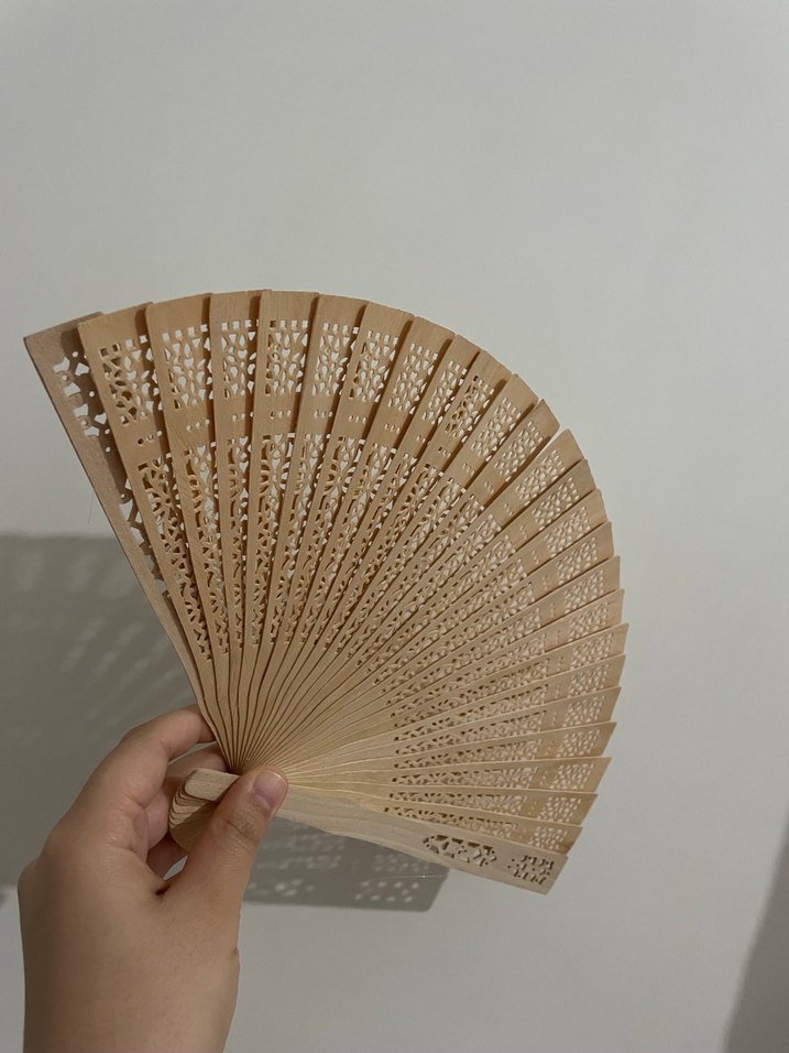 Desenli Ahşap Yelpaze - Görsel 3