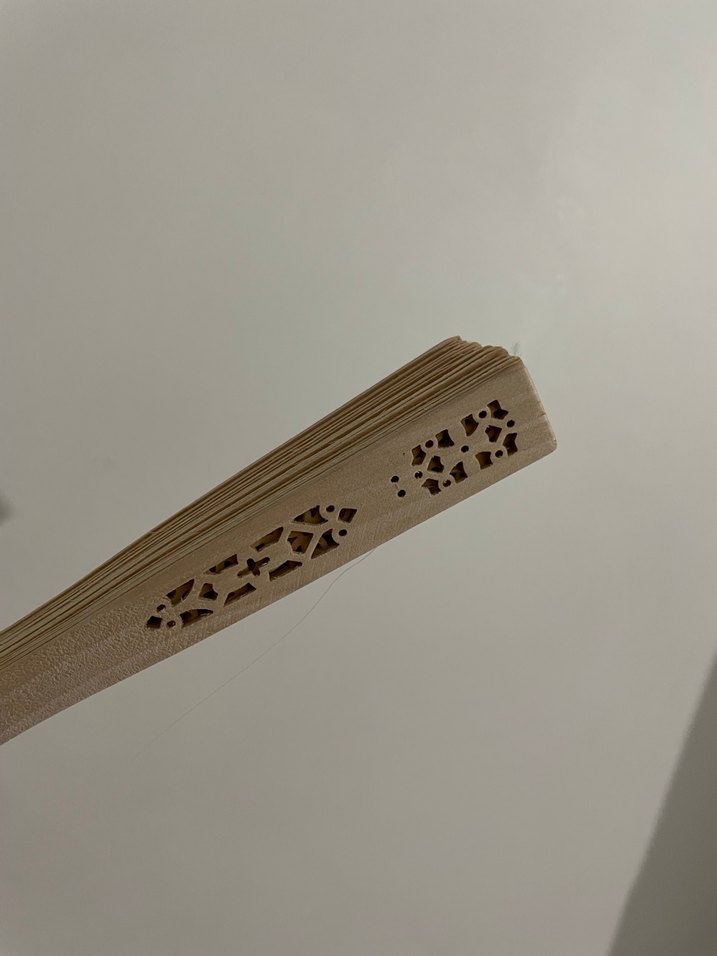 Desenli Ahşap Yelpaze - Görsel 4