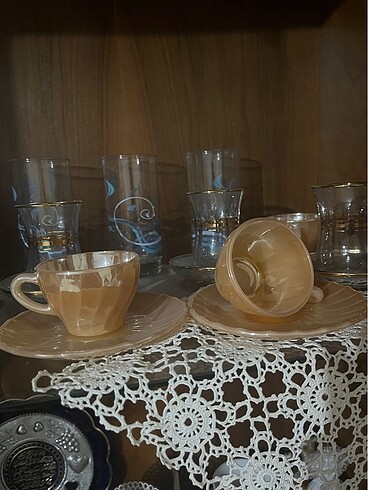 Sarı nostaljik fincan 6'lı
