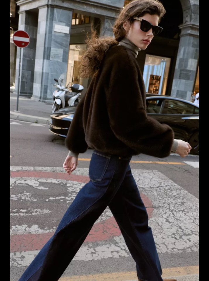 Suni Kürk Bomber Ceket - Görsel 3