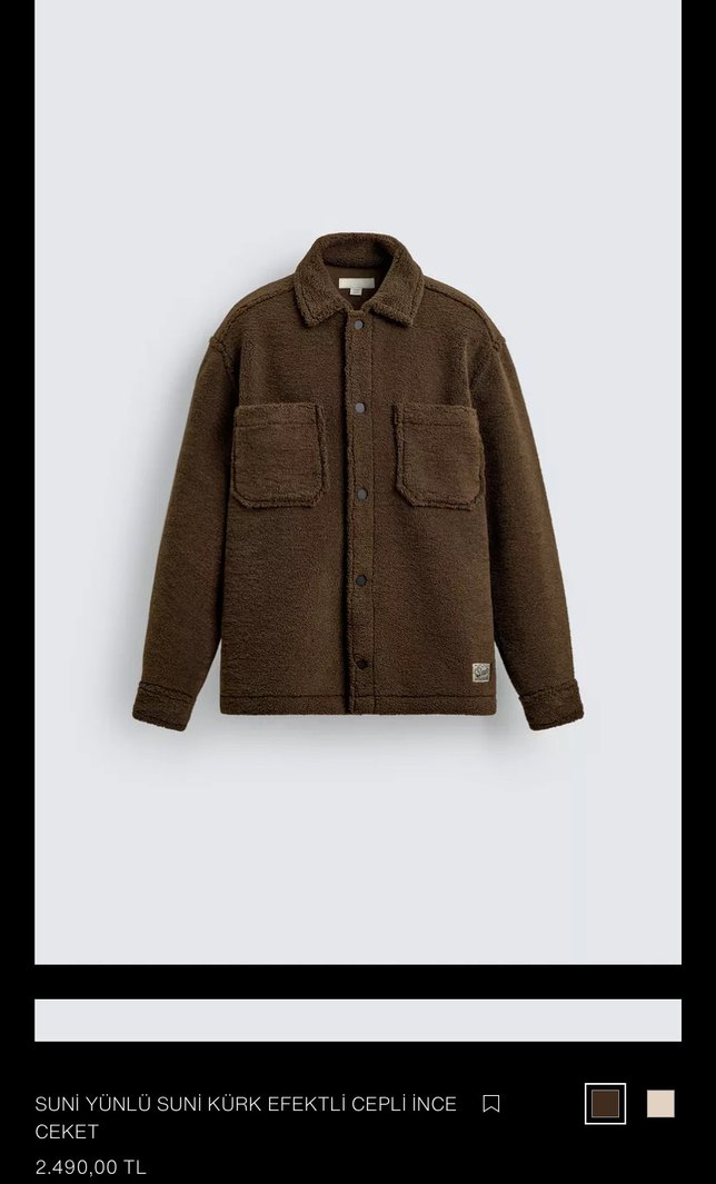 SUNİ YÜNLÜ SUNİ KÜRK EFEKTLİ CEPLİ İNCE CEKET - Görsel 3