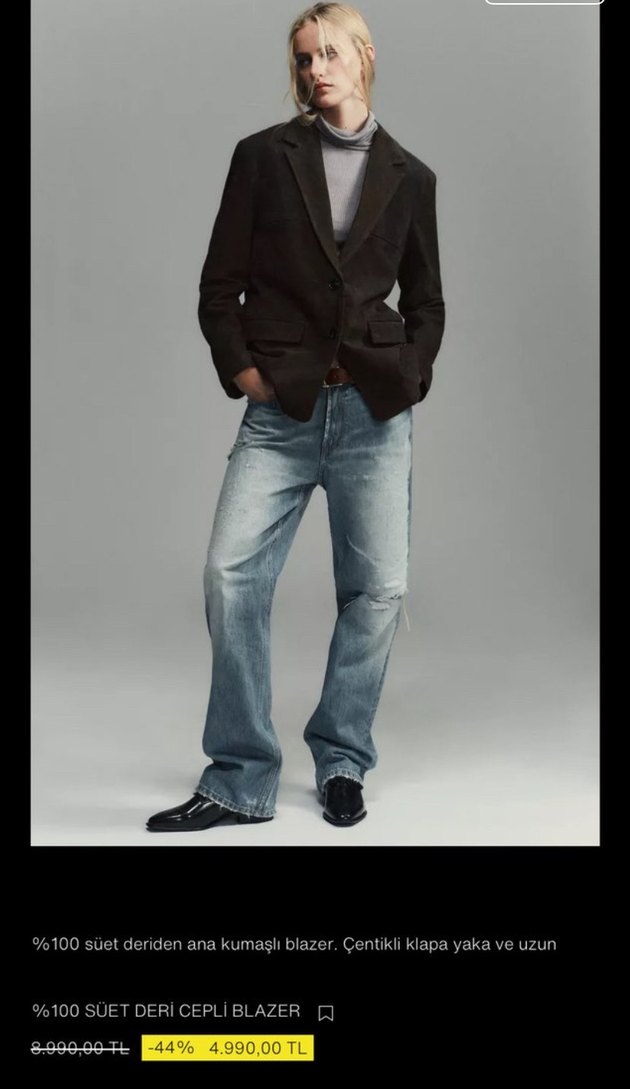 %100 SÜET DERİ CEPLİ BLAZER - Görsel 3
