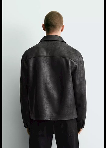 YIKANMIŞ SUNİ DERİ CEKET - Görsel 2