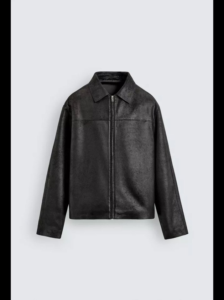 YIKANMIŞ SUNİ DERİ CEKET - Görsel 3