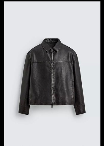 Yıkanmış Suni Deri Erkek Ceket - Görsel 3