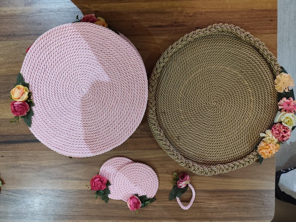 Pembe Nakışlı Bohem Sofra Seti - Görsel 3