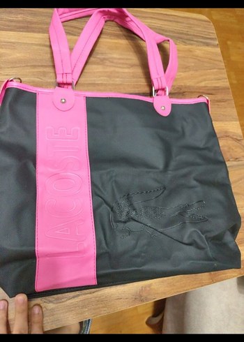 Pembe Siyah Spor Fermuarlı Kadın Çanta - Görsel 3