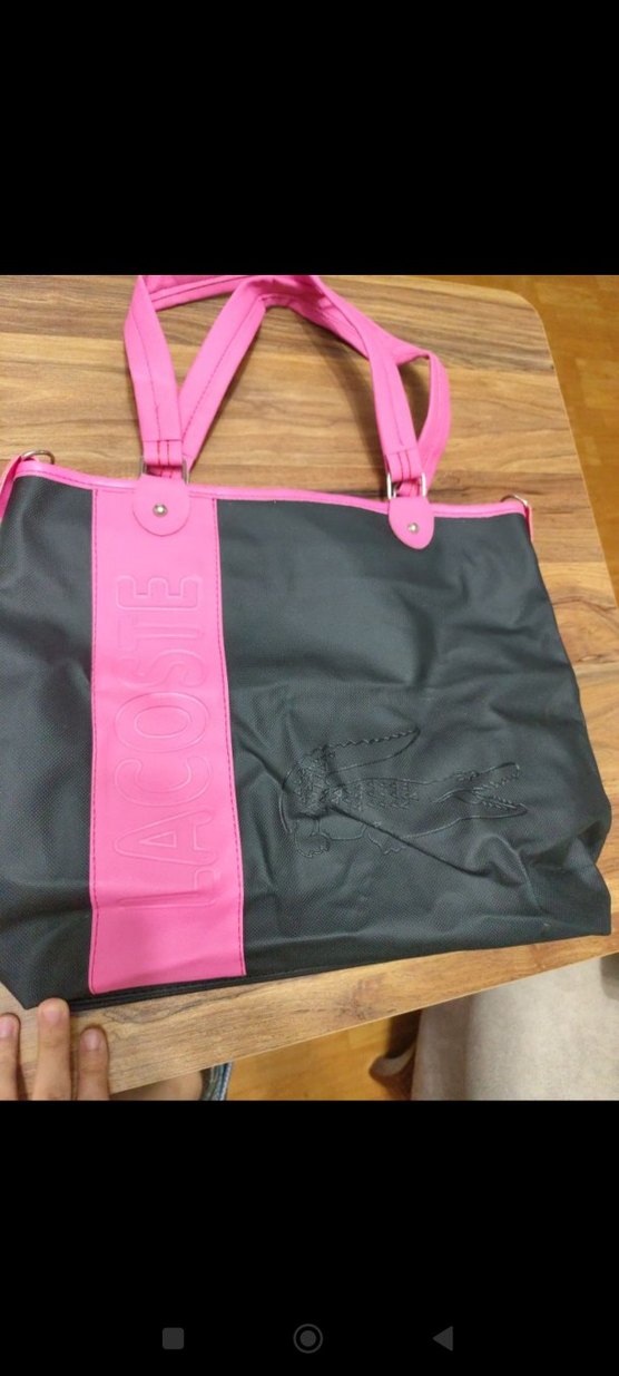 Pembe Siyah Spor Fermuarlı Kadın Çanta - Görsel 3