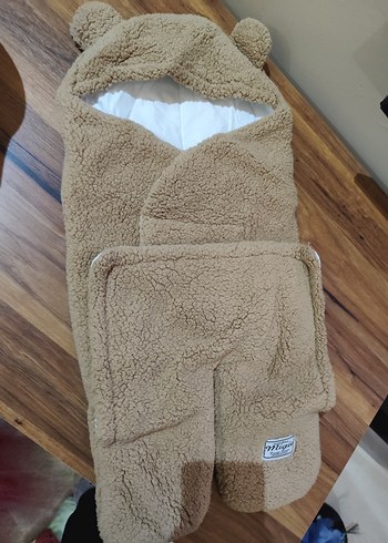 Kahverengi Bebek Battaniyesi Kulaklı - Görsel 2