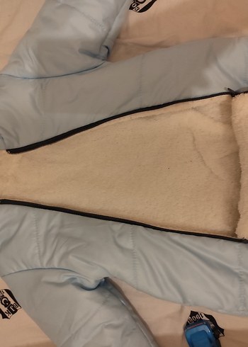 mavi Nakışlı Kürklü Bebek Tulumu - Görsel 4