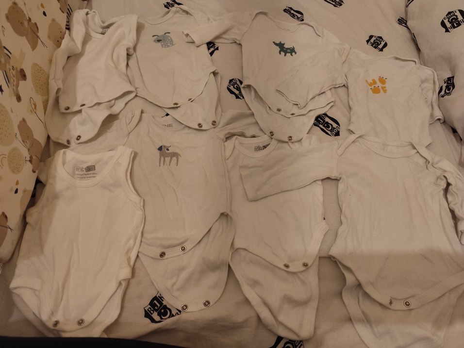 Pamuklu Beyaz Kısa Kollu Bebek Body 6uzunkollu1 kısakol2sıfırkol - Görsel 2