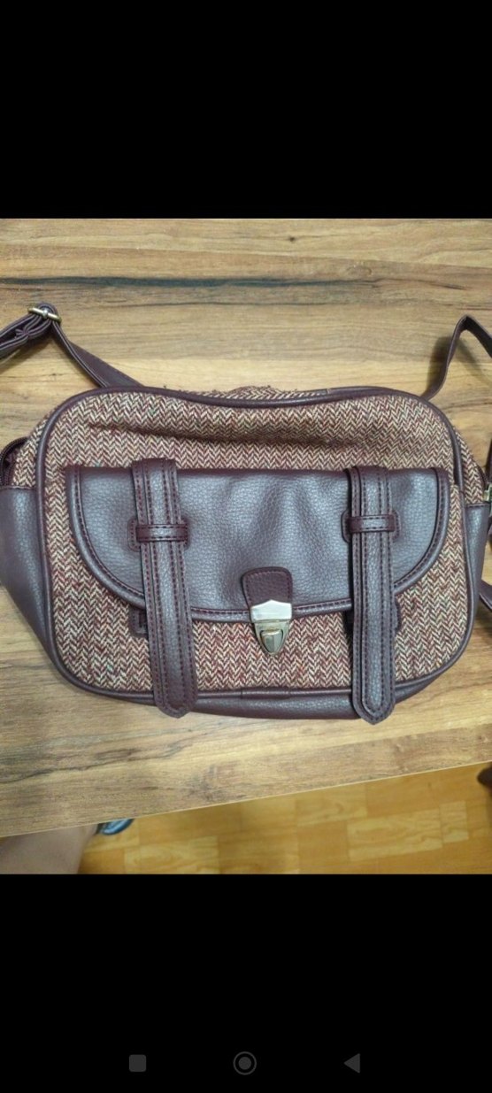 bordo Deri Tokalı Bohem Kadın Çanta - Görsel 3