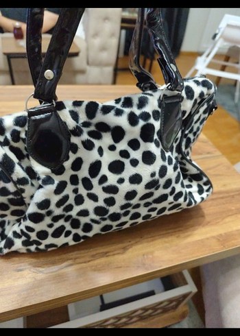 Leopar Desenli Kadın Suni Kürk Çanta - Görsel 2
