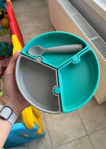 Oioi bölmeli tabak, kaşık ve pipet seti - Görsel 2