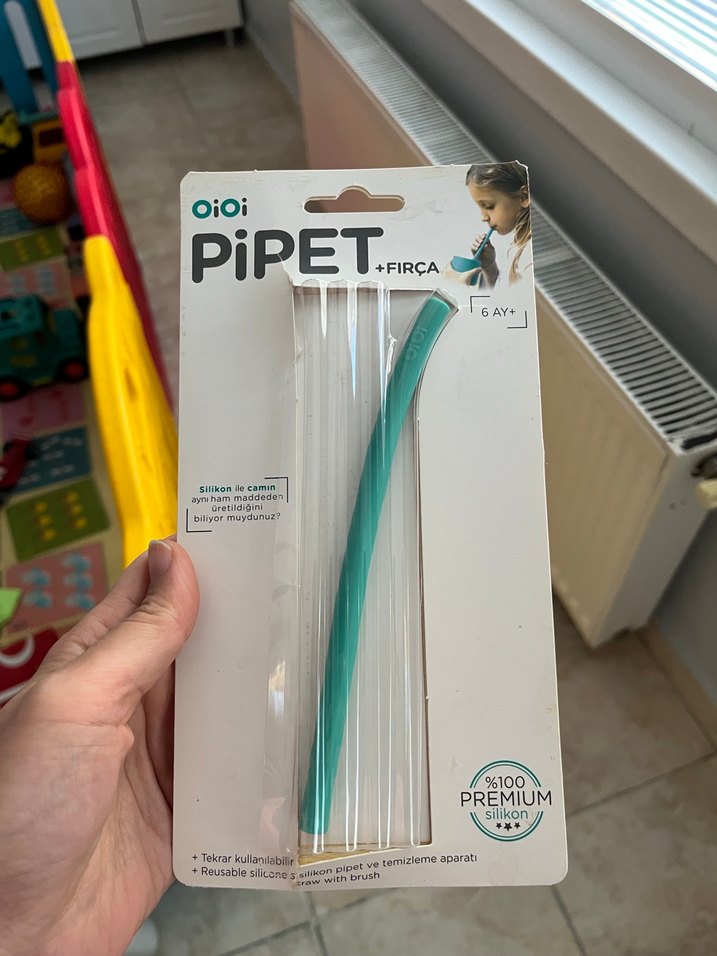 Oioi bölmeli tabak, kaşık ve pipet seti - Görsel 4