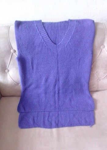 saks mavisi v yaka süveter - Görsel 2