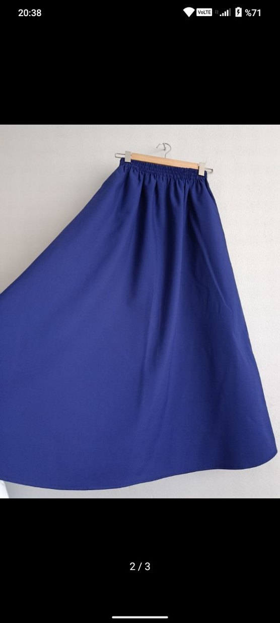 Kadın Lacivert Uzun Salaş Etek - Görsel 2